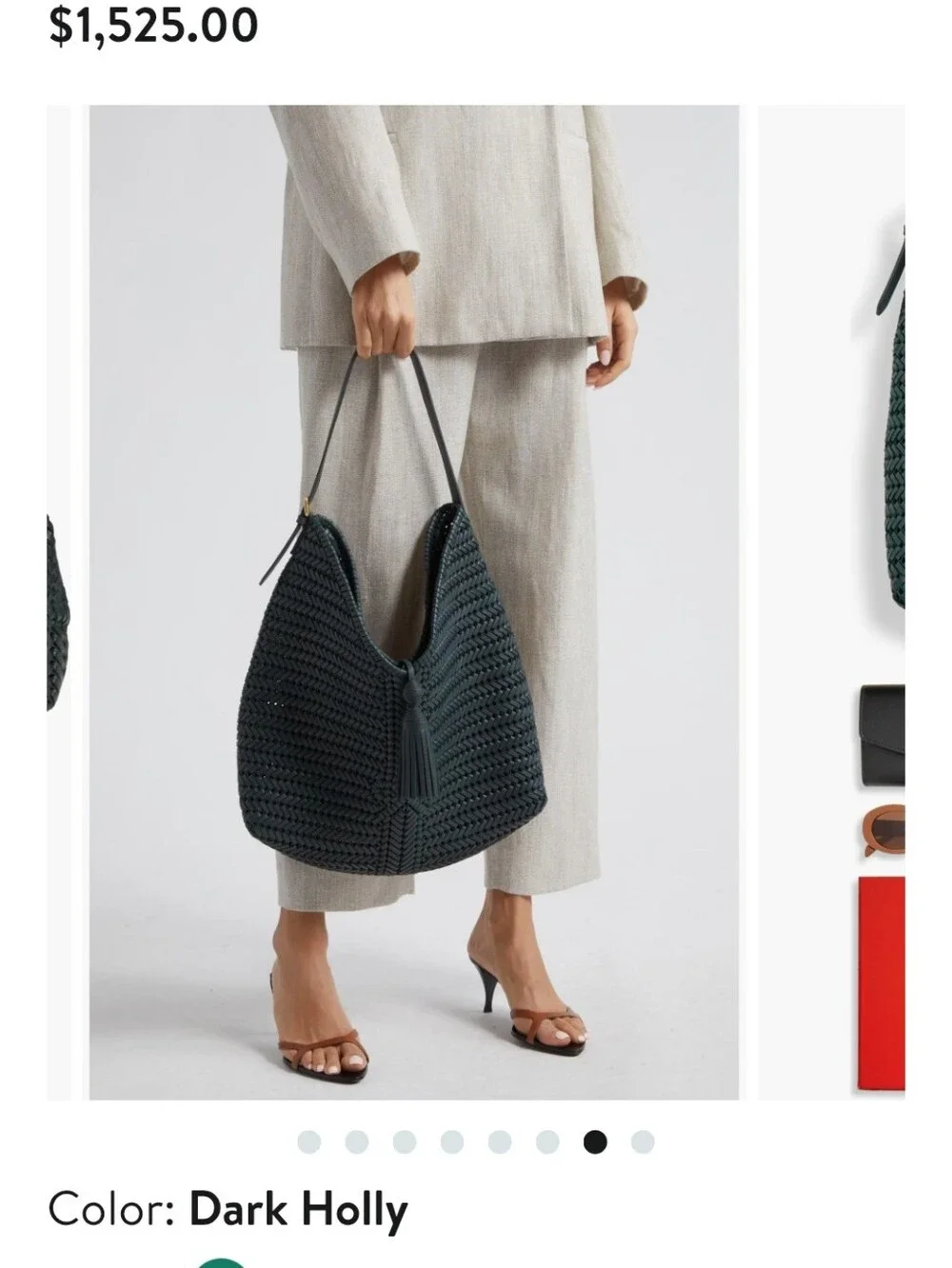 Anya Hindmarch  Woven Tassel Leather Hobo Bag